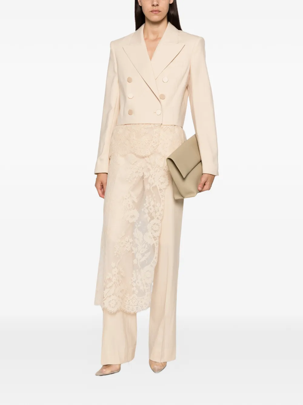 ZIMMERMANN Valiant cropped jack met dubbele rij knopen Beige