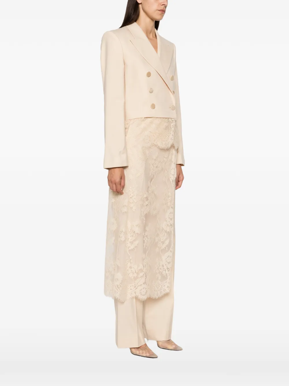 ZIMMERMANN Valiant cropped jack met dubbele rij knopen Beige