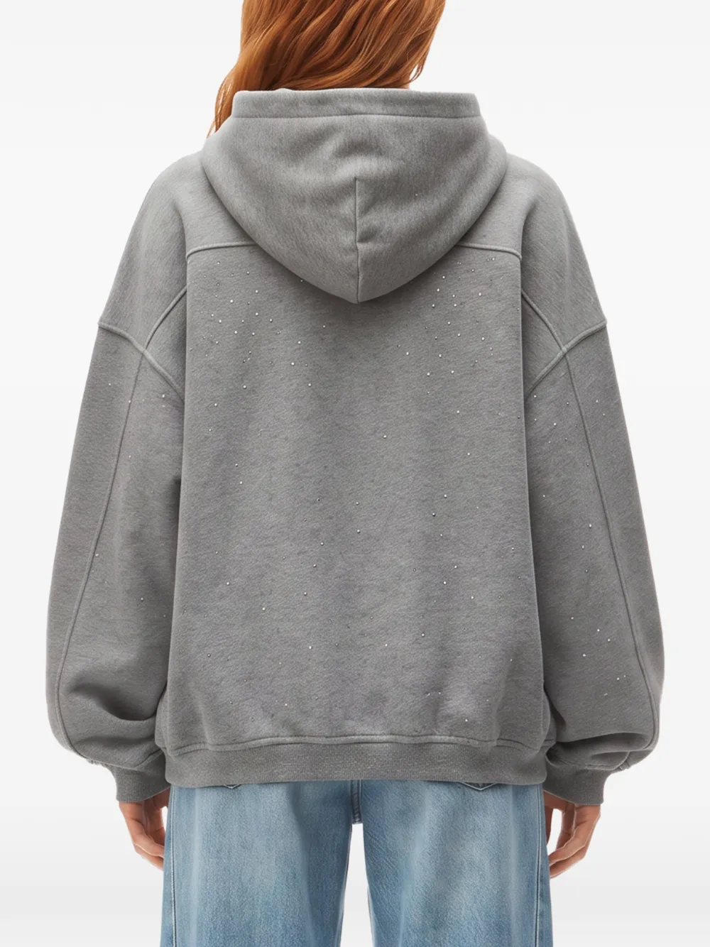 Alexander Wang embellished zip-up hoodie Grijs