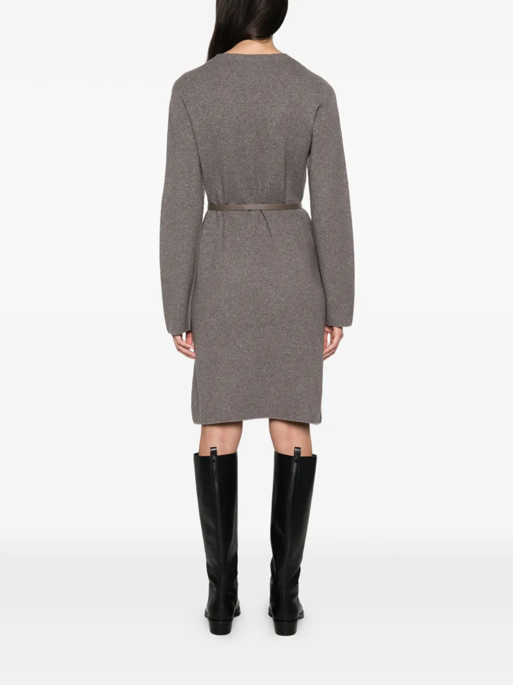 Fabiana Filippi Gebreide mini-jurk met ceintuur Grijs