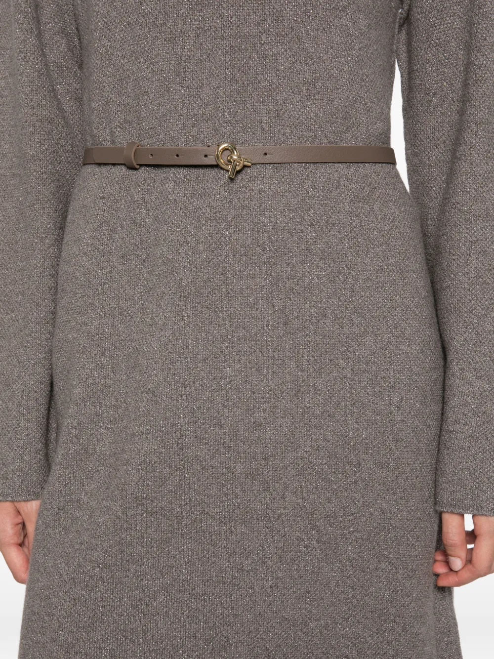 Fabiana Filippi Gebreide mini-jurk met ceintuur Grijs