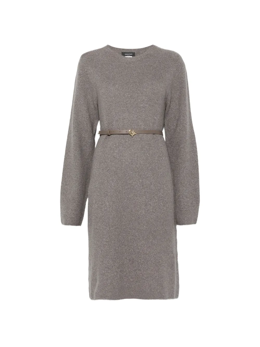 Fabiana Filippi belted knit mini dress - Grey