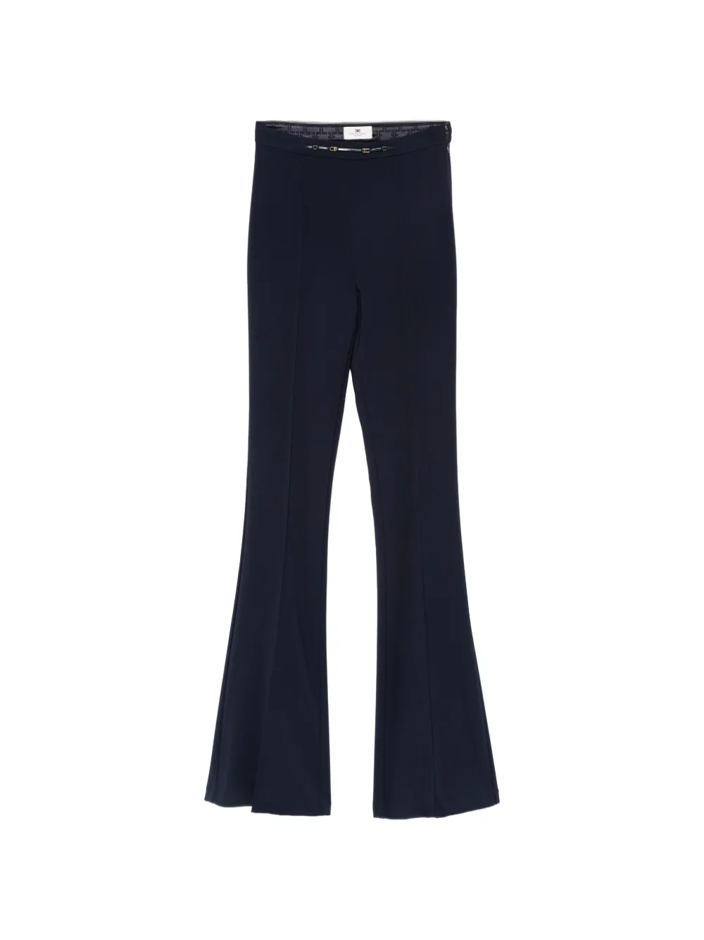 Elisabetta Franchi logo-plaque flared trousers - Blu