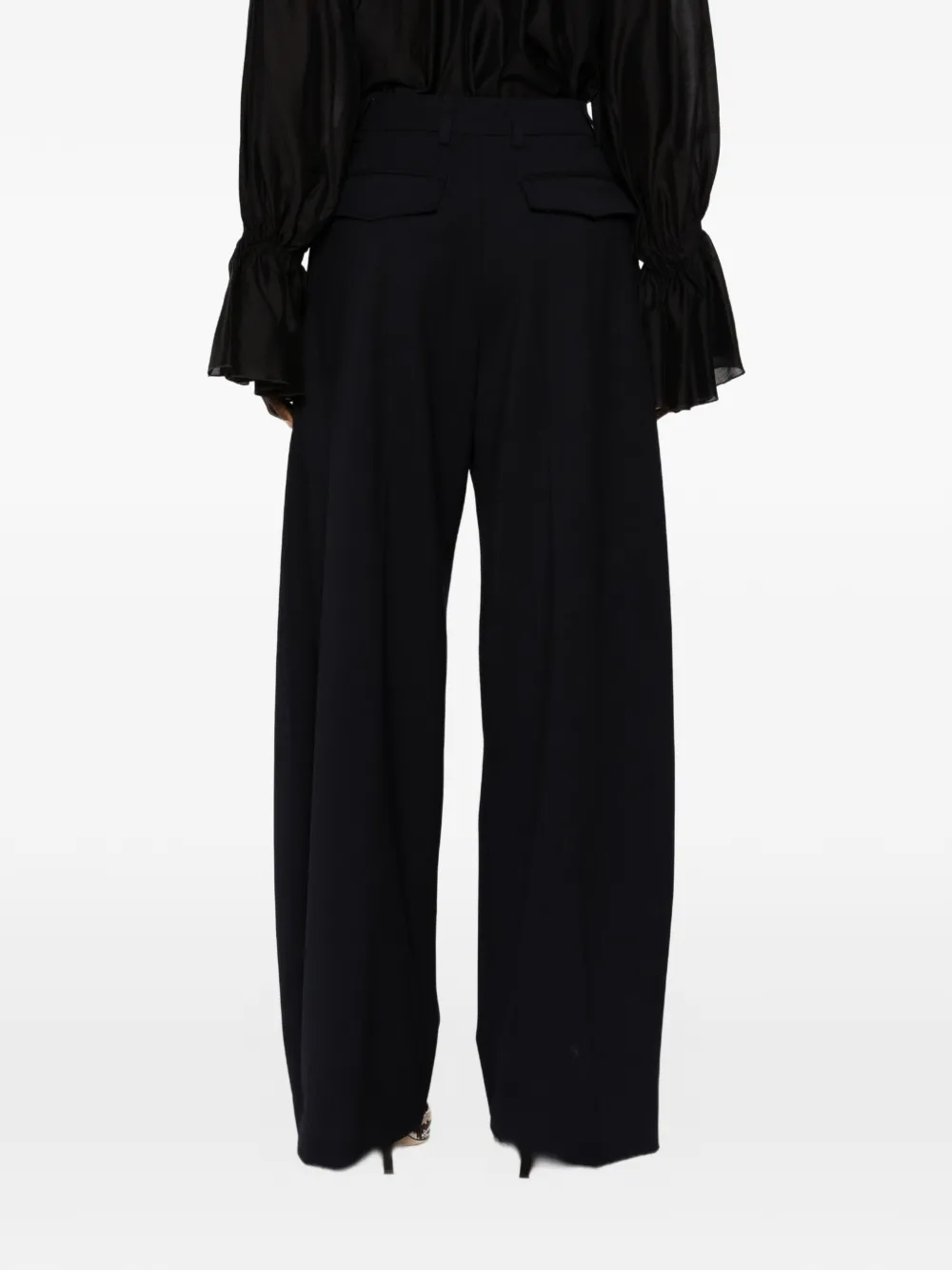 THELATEST pleated wide-leg trousers Blauw