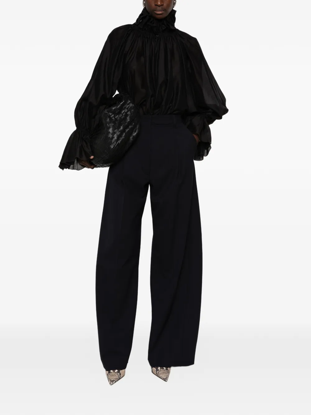 THELATEST pleated wide-leg trousers Blauw