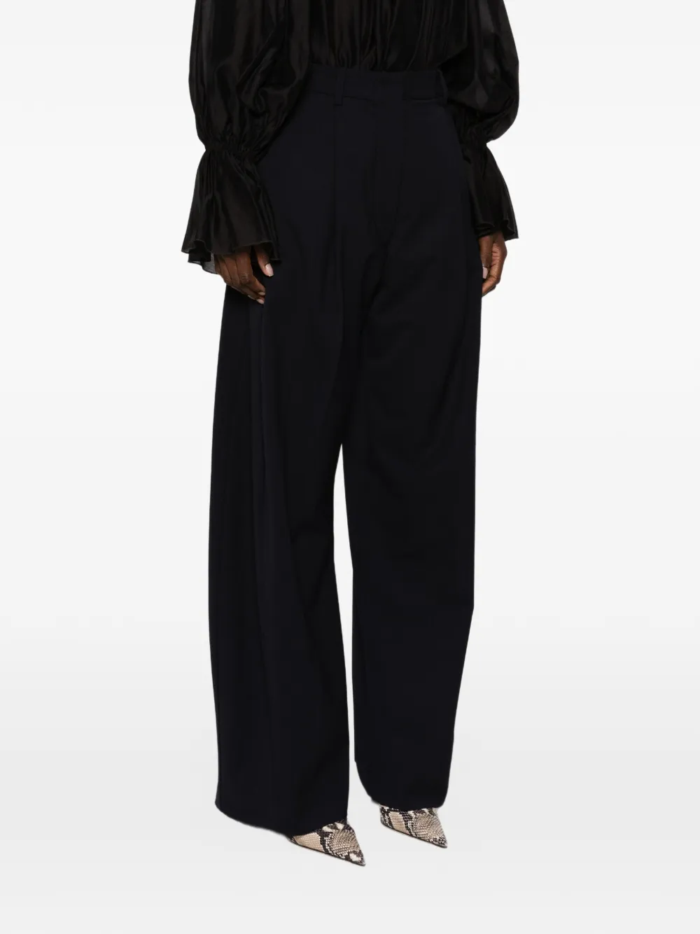 THELATEST pleated wide-leg trousers Blauw