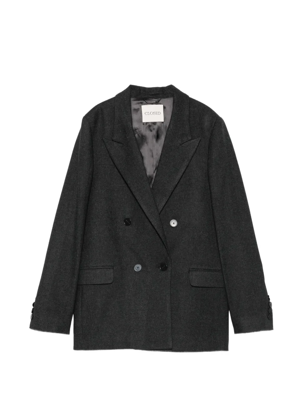 Closed double-breasted peaked-lapel jacket