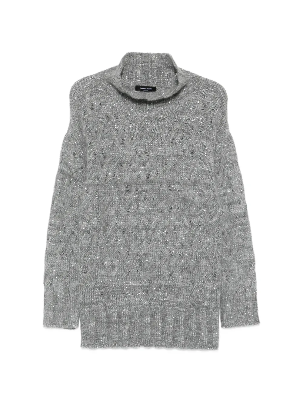 Fabiana Filippi sequin-embellished cable-knit sweater - Grigio