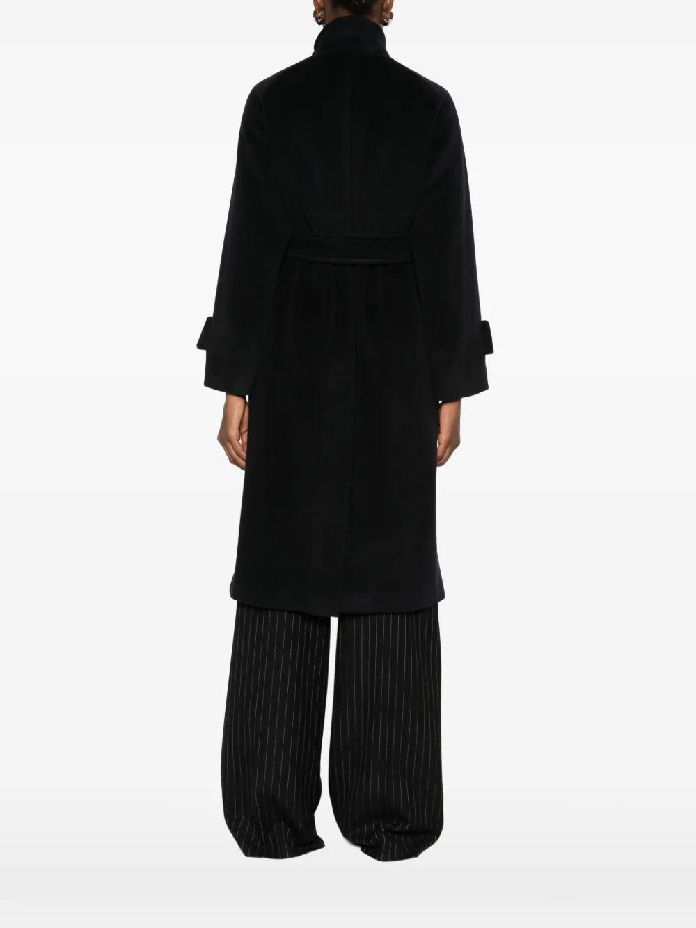 Tagliatore Henryka double-breasted belted coat Zwart