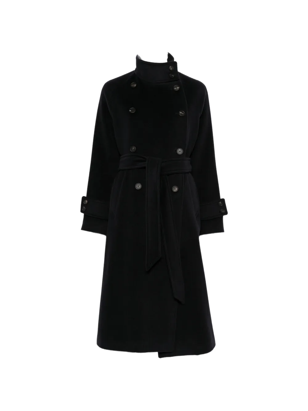 Tagliatore Henryka double-breasted belted coat - Nero