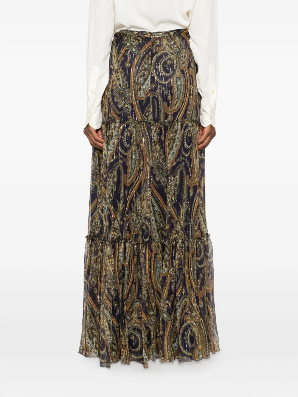 ETRO Gelaagde maxi-rok met paisley-print Blauw