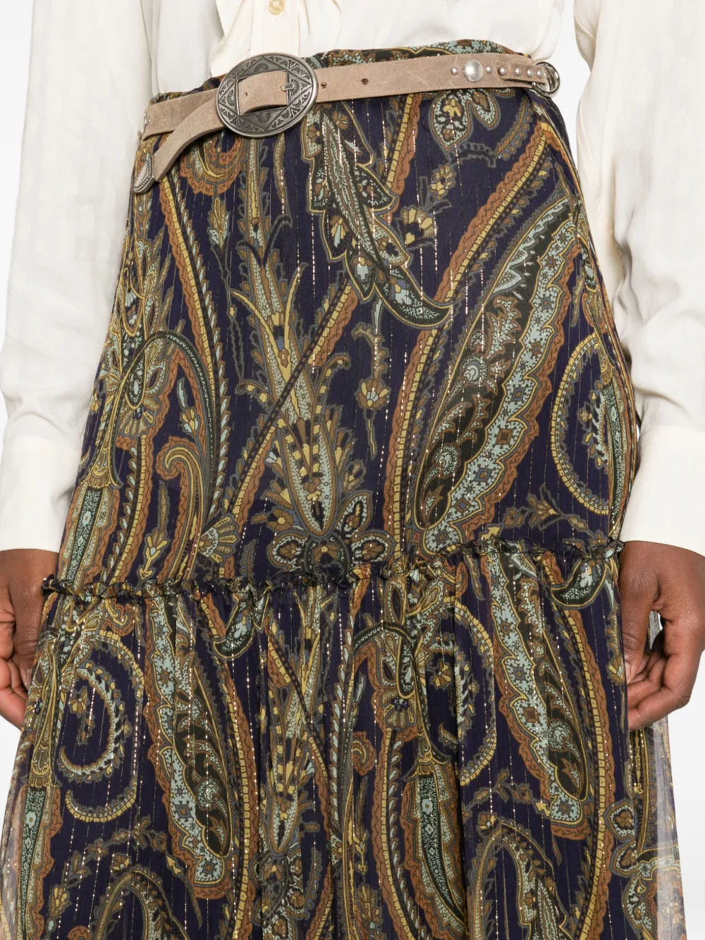 ETRO Gelaagde maxi-rok met paisley-print Blauw