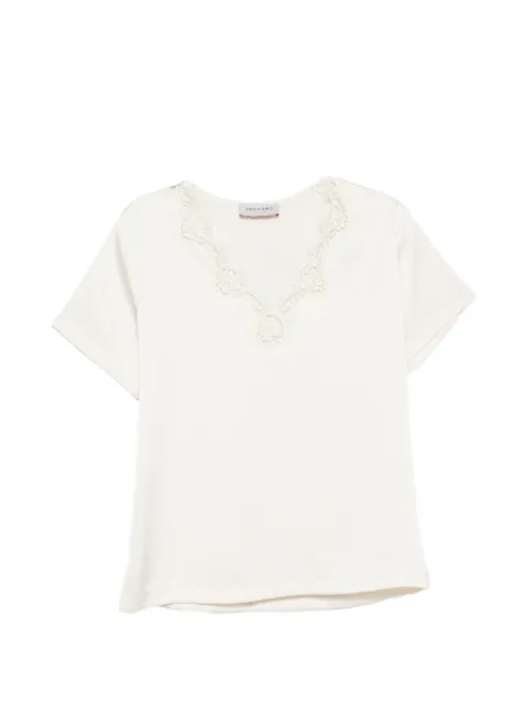 ERMANNO FIRENZE  lace-trim V-neck top