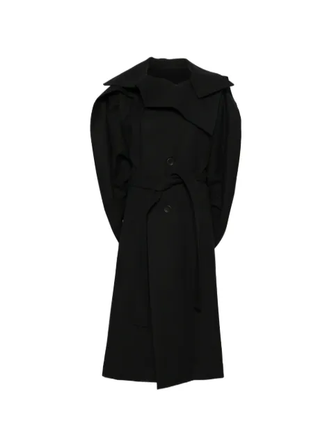 Issey Miyake Jas met ceintuur en oversized kraag