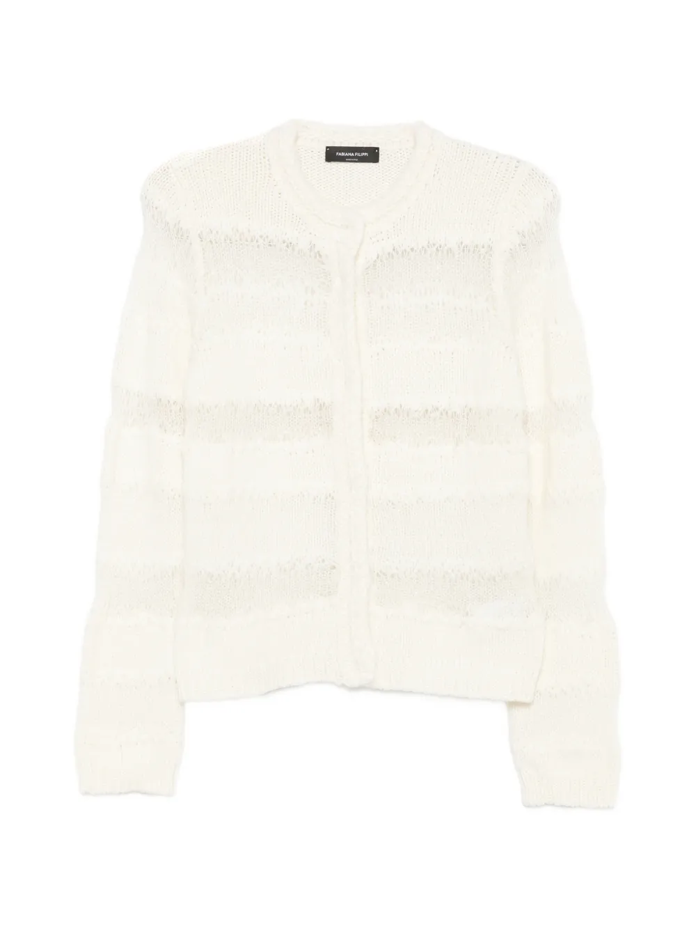 Fabiana Filippi open-knit striped cardigan - White