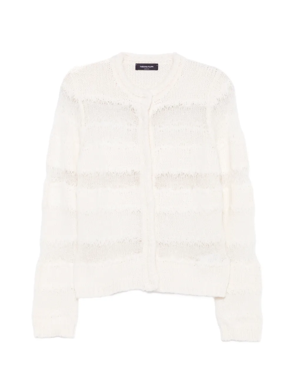 Fabiana Filippi open-knit striped cardigan - White