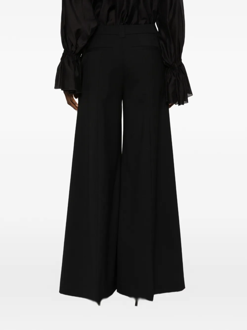THELATEST Pantalon met wijde pijpen Zwart