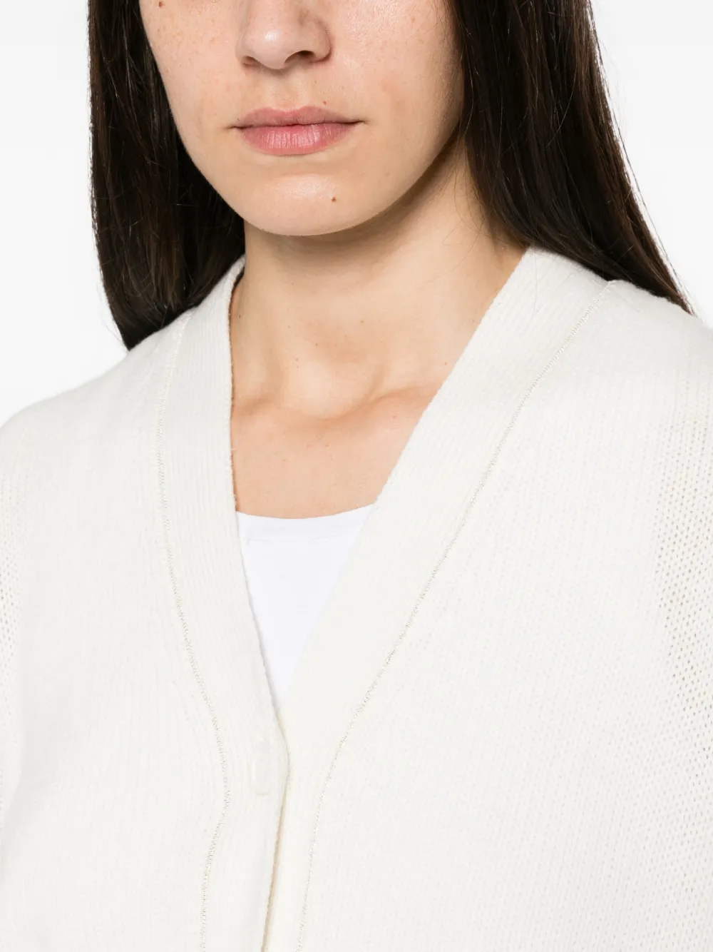 Fabiana Filippi V-neck button-up cardigan Beige