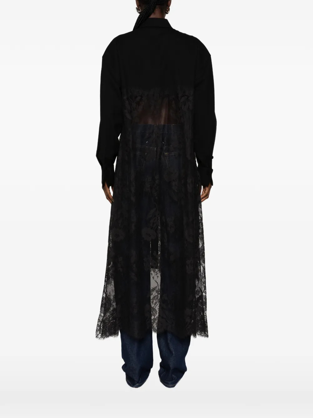 ZIMMERMANN Valiant lange blouse met kanten vlakken Zwart
