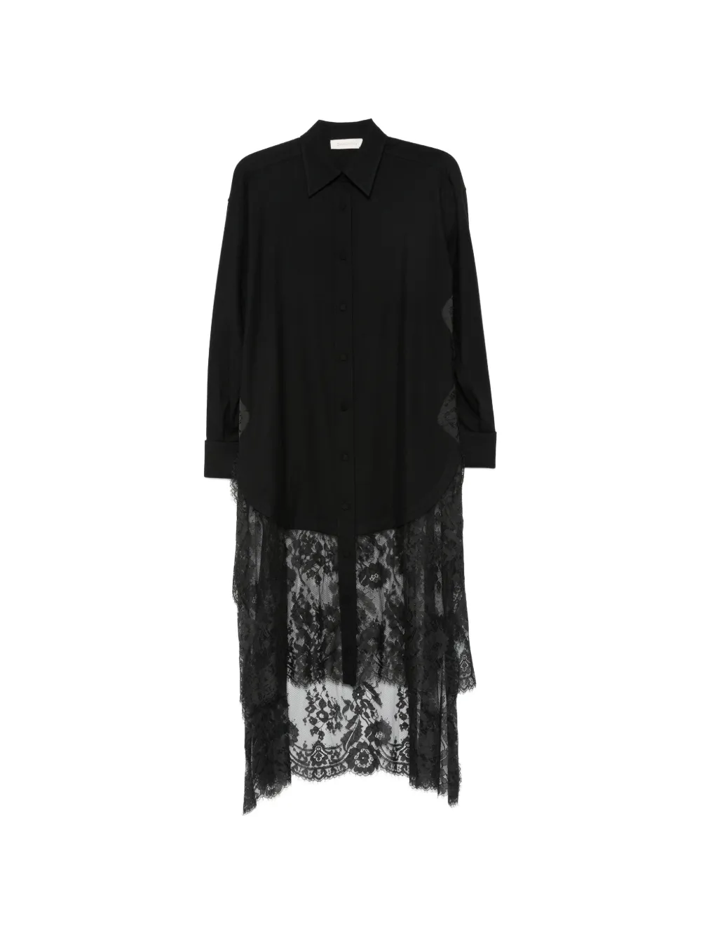 ZIMMERMANN chemise longue Valiant à empiècements en dentelle - Noir