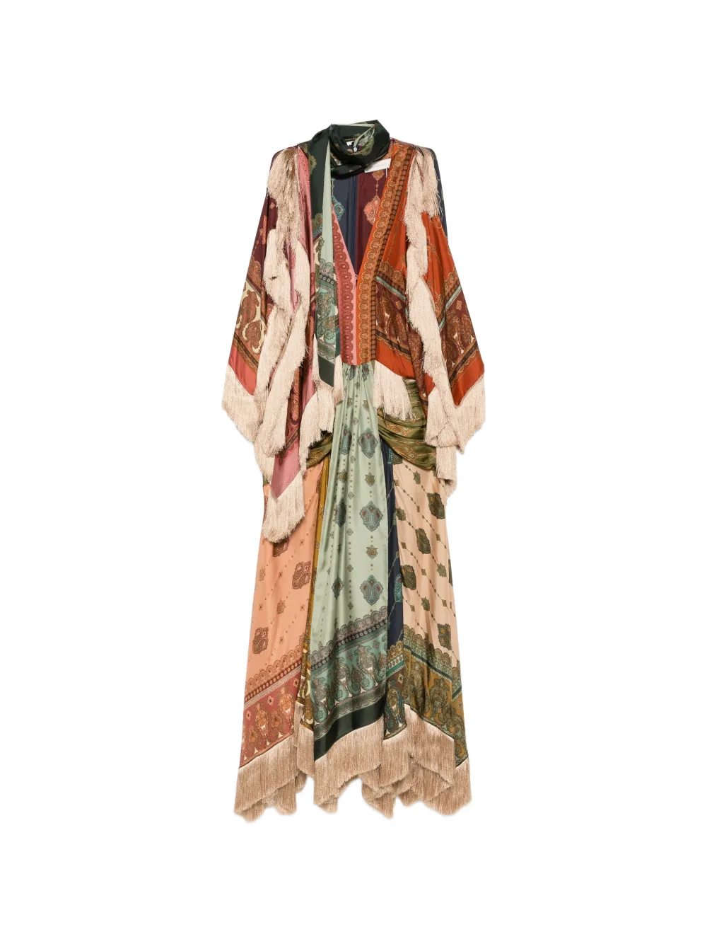 ZIMMERMANN robe longue Valiant frangée à motif cachemire - Tons neutres ZIMMERMANN robe longue Valiant frangée à motif cachemire - Tons neutres