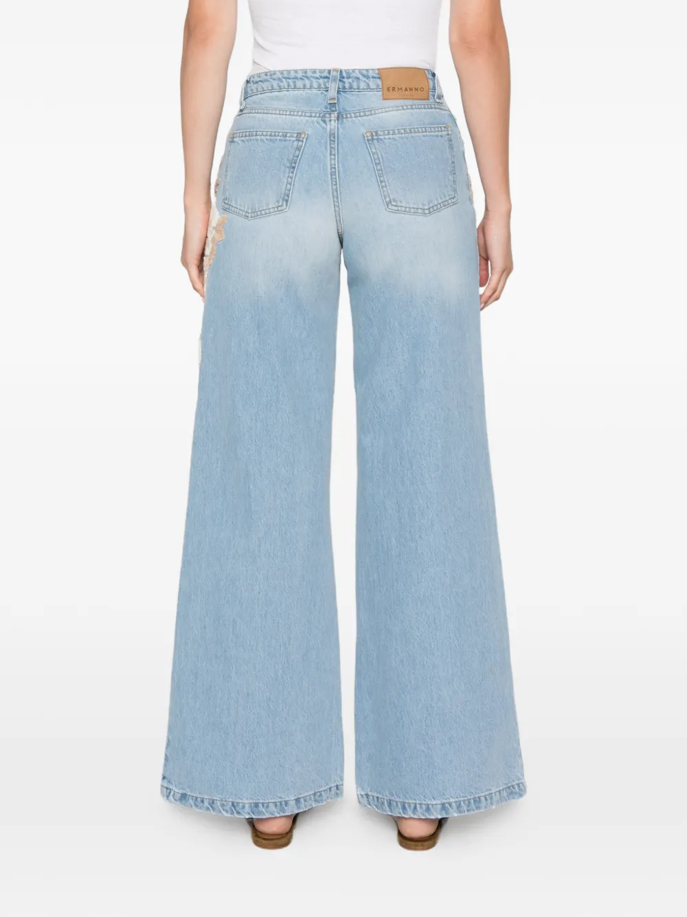 ERMANNO FIRENZE Jeans met geborduurde bloemen Blauw