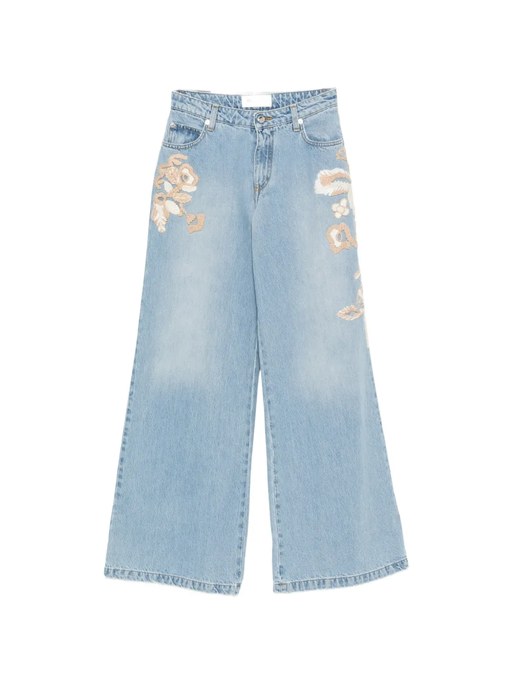 ERMANNO FIRENZE floral-embroidered wide-leg jeans