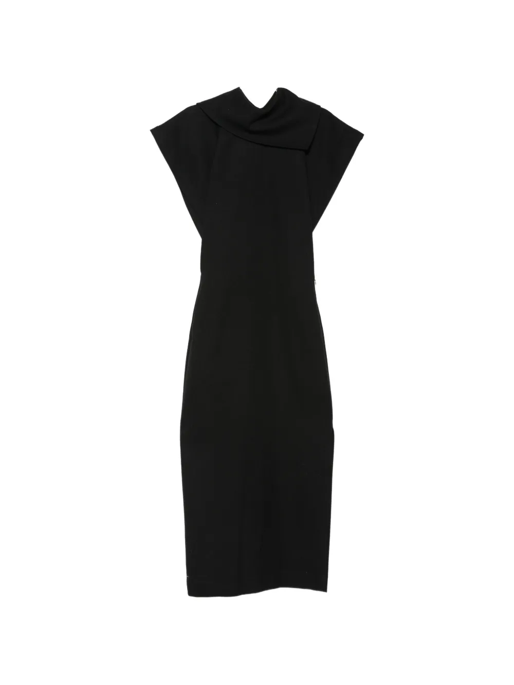 Issey Miyake sculptural asymmetric midi dress - Noir