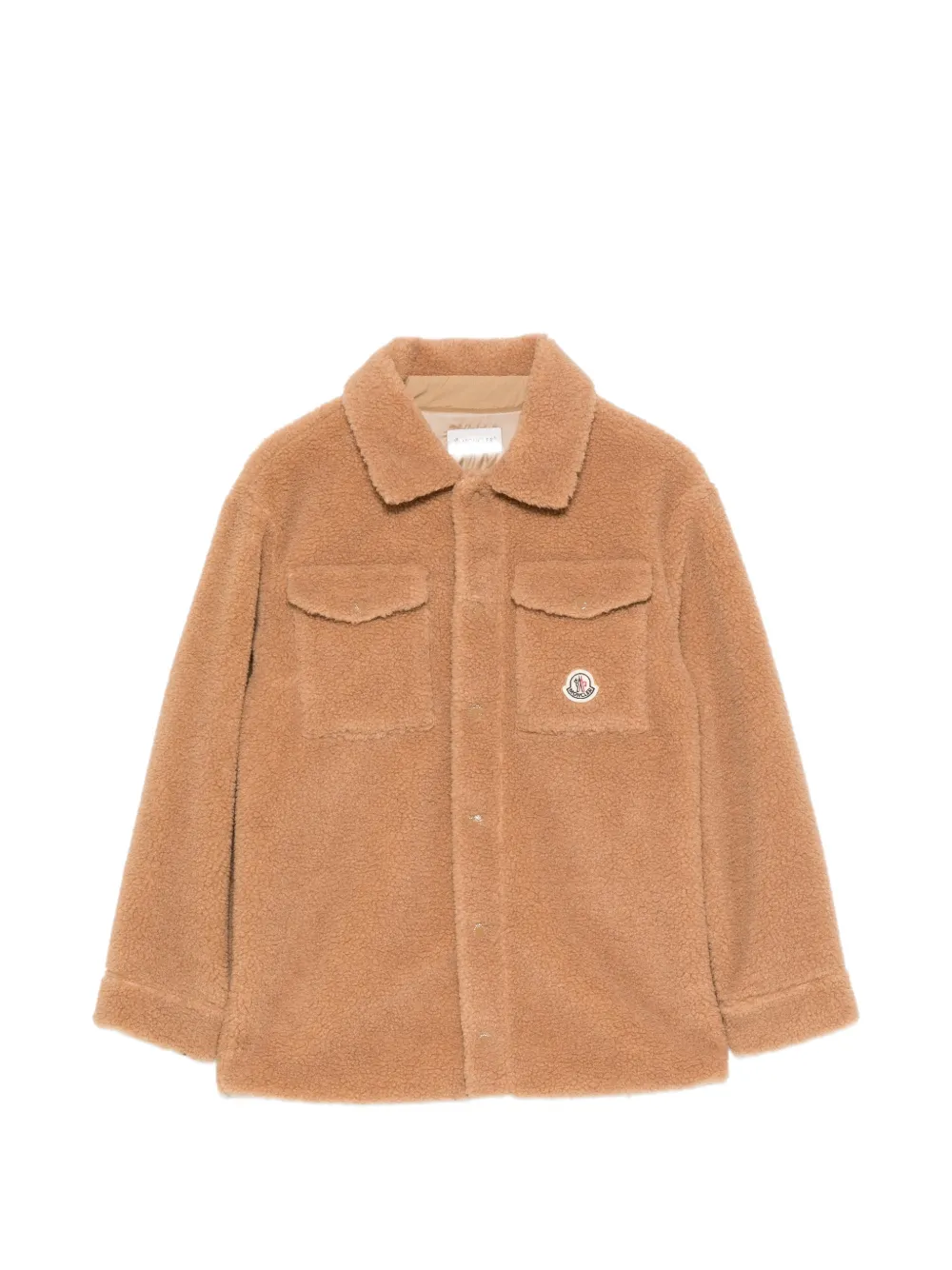 Moncler Enfant teddy-fleece logo-patch jacket Bruin