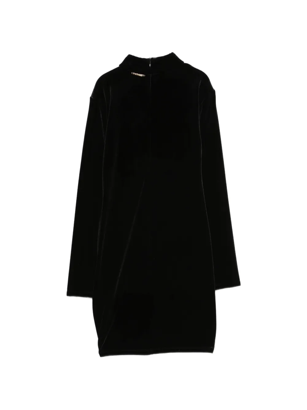 TWINSET Kids Fluwelen jurk met plooidetails Zwart