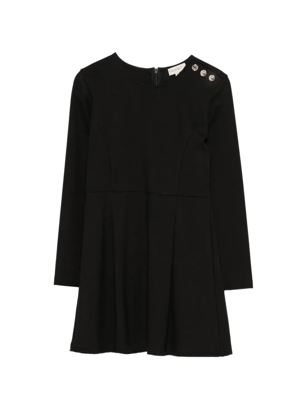 TWINSET Kids robe évasée à détails boutonnés - Noir