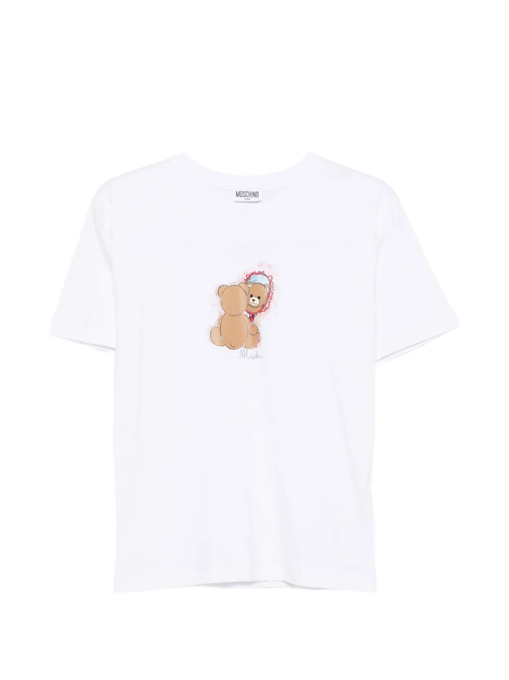 Moschino Kids T-shirt met teddybeerprint Wit