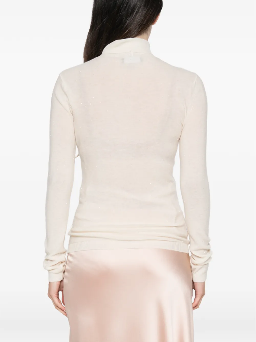 Fabiana Filippi sequin-embellished roll-neck sweater Beige