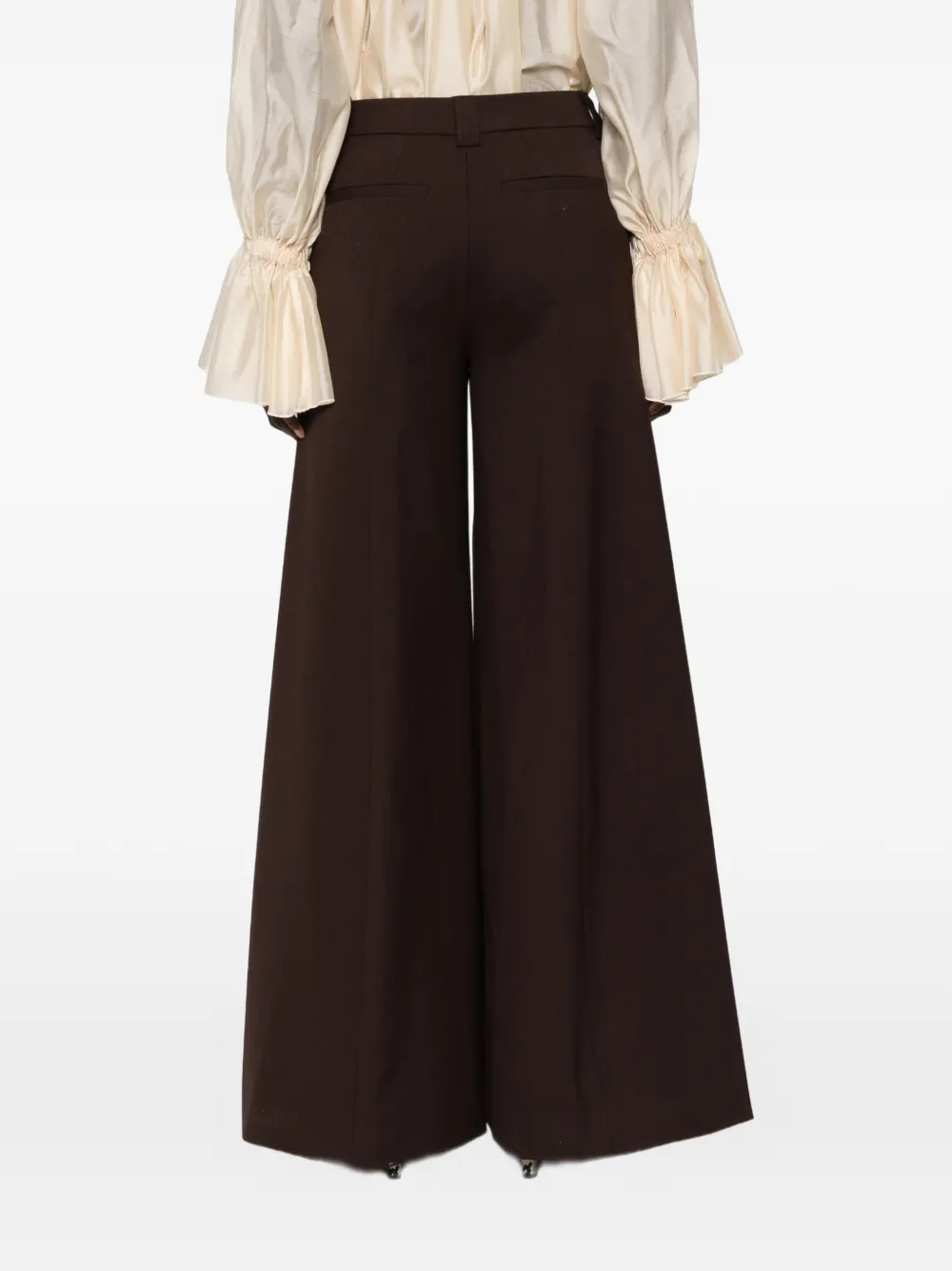 THELATEST Pantalon met wijde pijpen Bruin