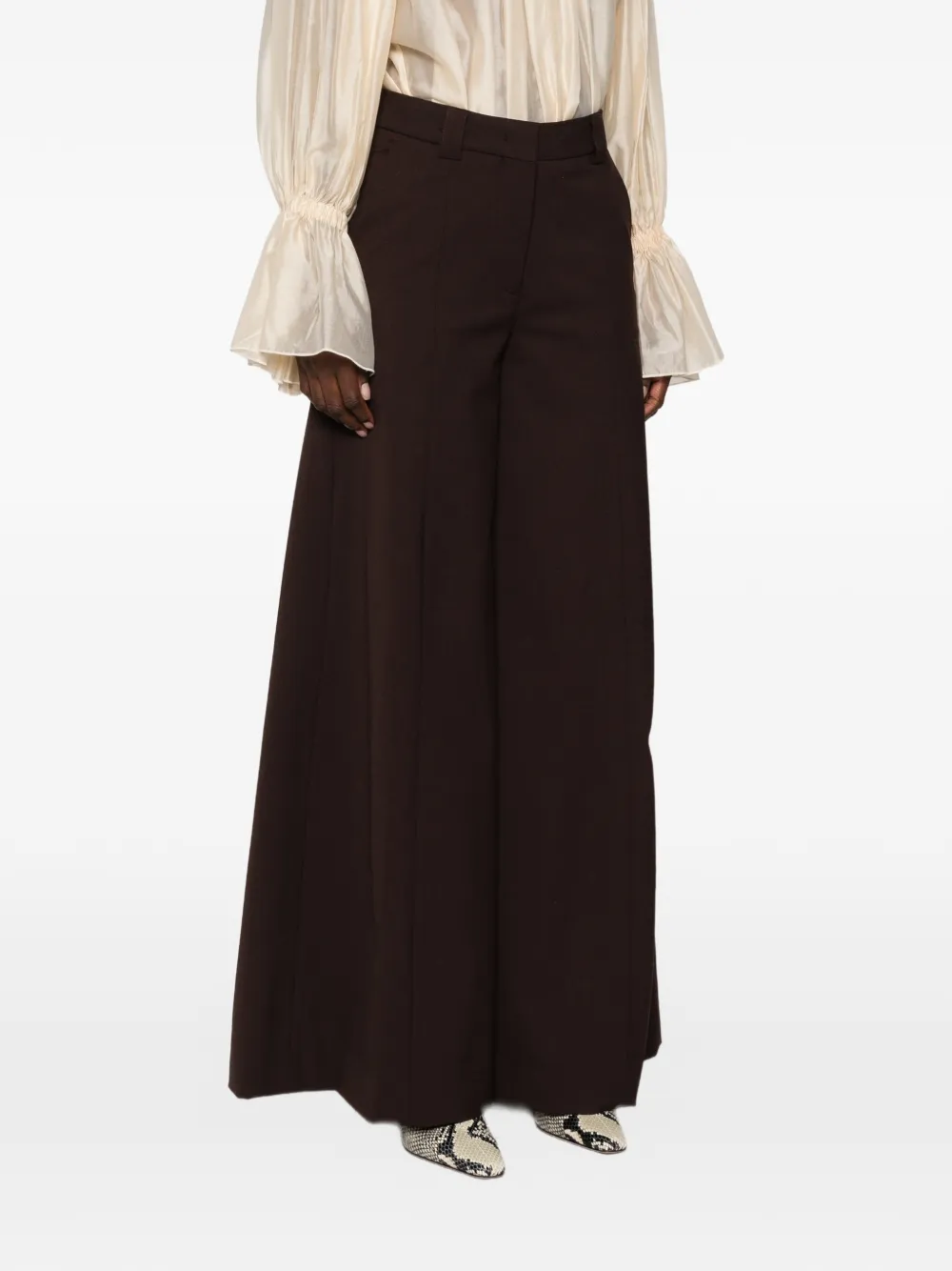 THELATEST Pantalon met wijde pijpen Bruin