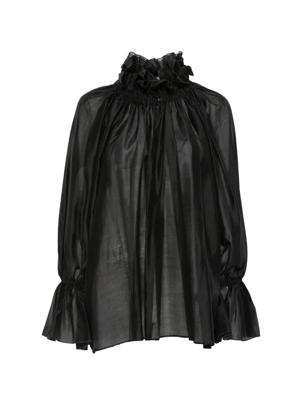 THELATEST Blouse met ruches Zwart
