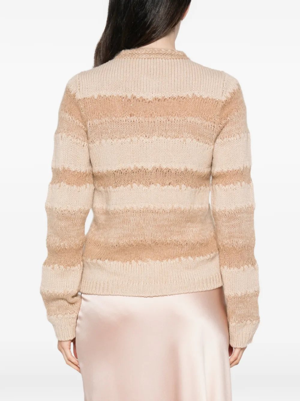 Fabiana Filippi striped-knit cardigan Beige