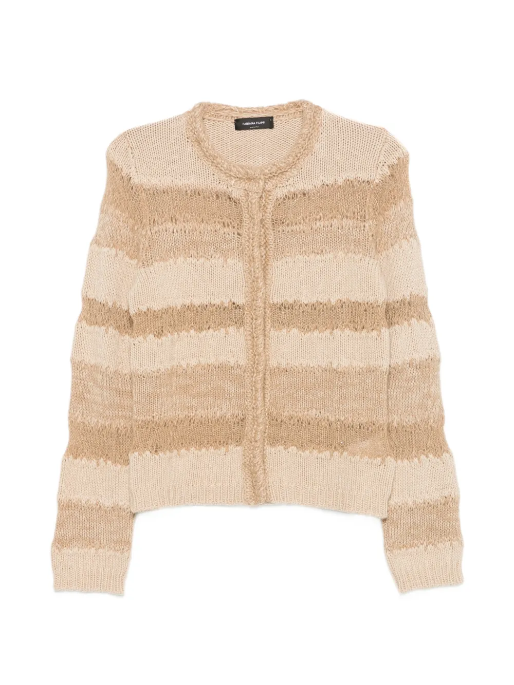 Fabiana Filippi striped-knit cardigan - Neutrals