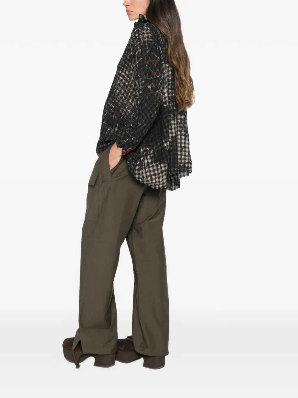 Daniela Gregis Check-pattern Blouse In Black