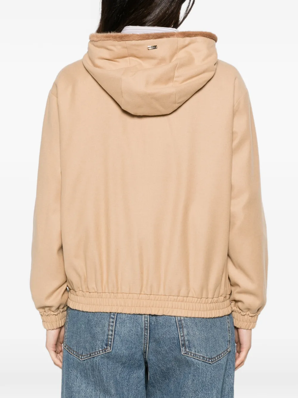 Herno hooded zip jacket Beige