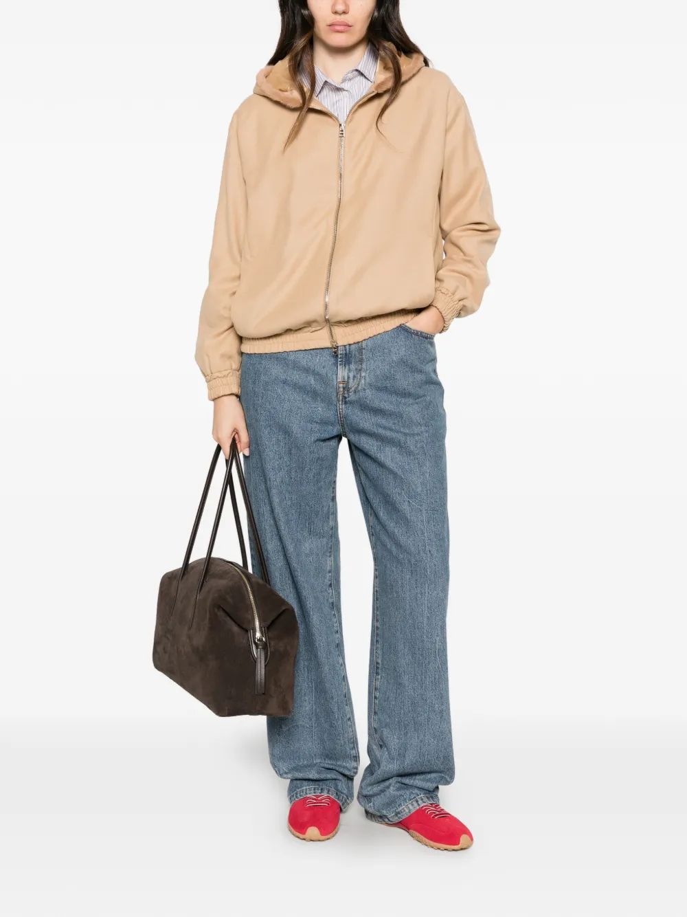 Herno hooded zip jacket Beige