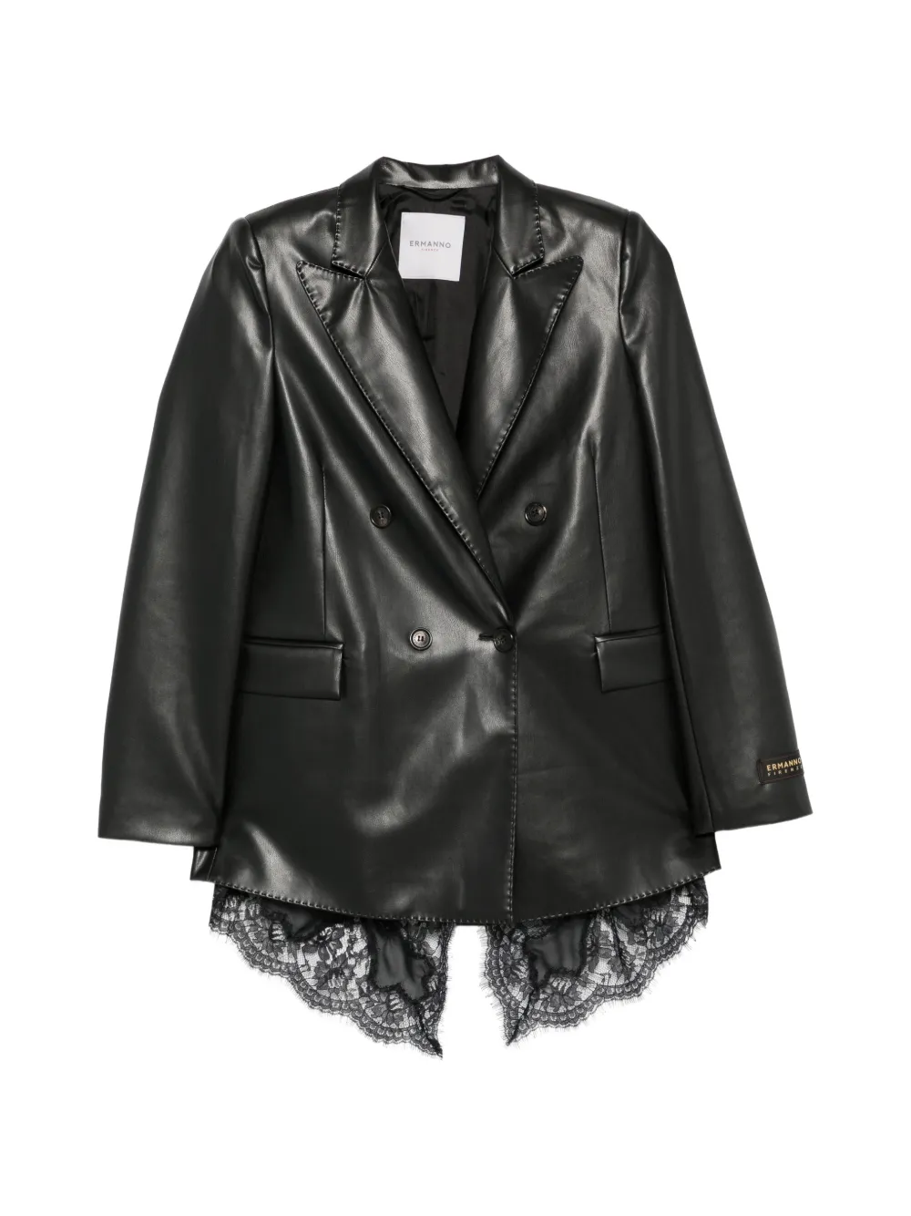 ERMANNO FIRENZE double-breasted peak-lapel blazer - Nero