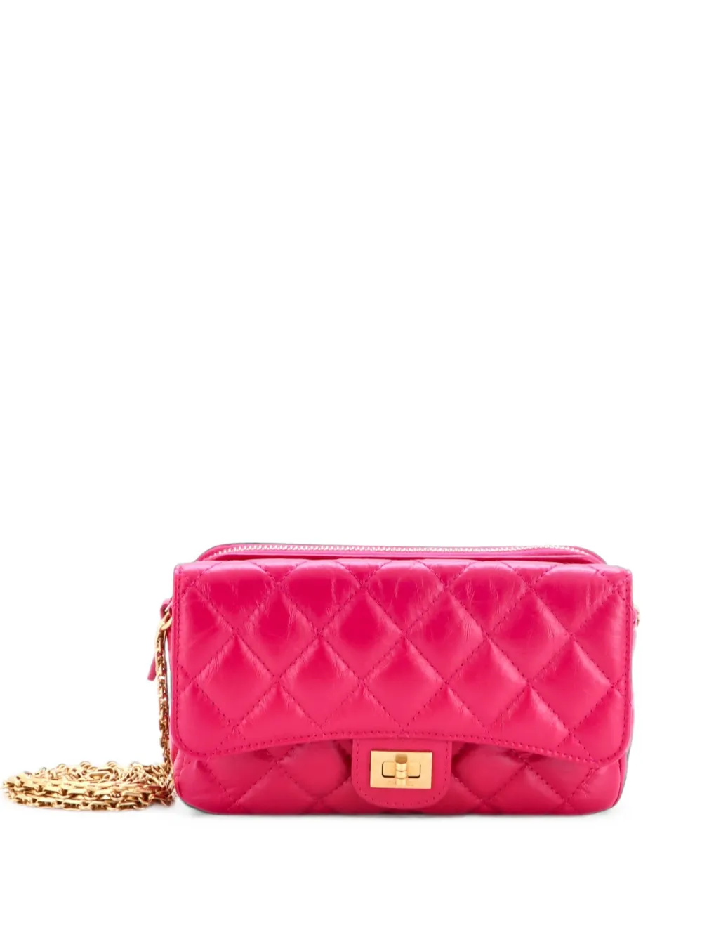 CHANEL Pre-Owned Reissue 2.55 Flap Phone Holder with Chain Quilted Aged Calfskin shoulder bag - Rosa