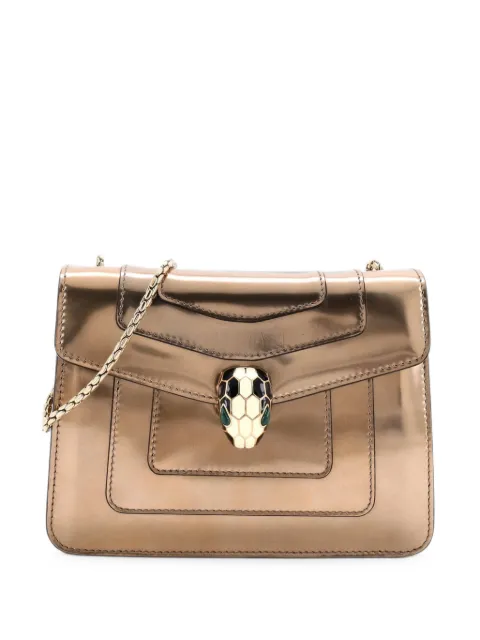 Bvlgari Pre-Owned Serpenti Forever Square Metallic Leather Small shoulder bag