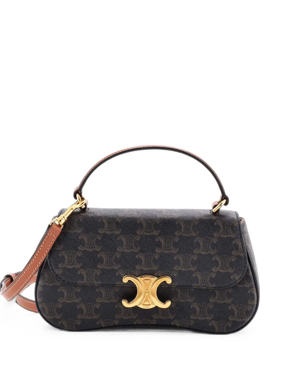 Celine Pre-Owned Lola Triomphe Top Handle Bag Triomphe Coated Canvas Teen satchel - Marrone