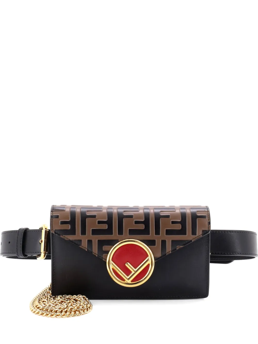 Fendi Pre-Owned sac banane F Is Fendi Convertible en cuir à détail embossé Zucca - Marron