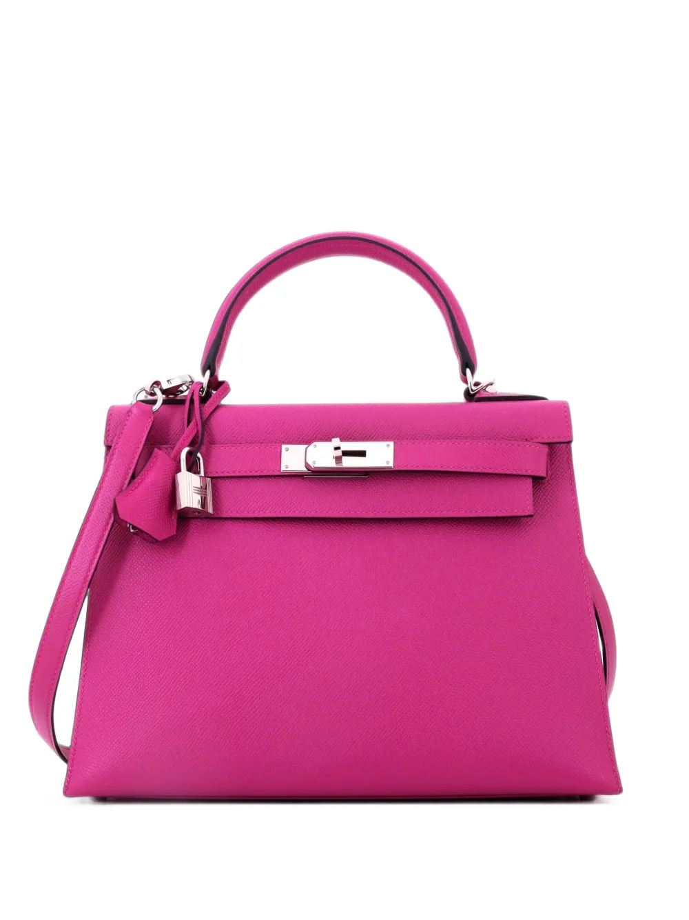 Hermès Pre-Owned Kelly Handbag Rose Pourpre Epsom with Palladium Hardware 28 satchel - Rosa