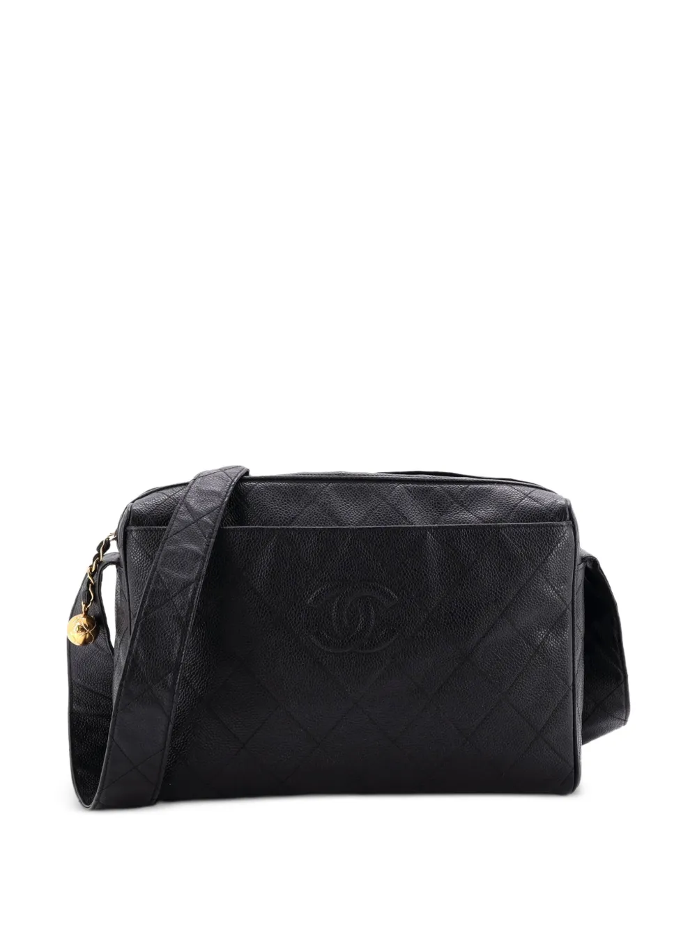 CHANEL Pre-Owned Diamond CC Camera Quilted Caviar Medium shoulder bag - Nero