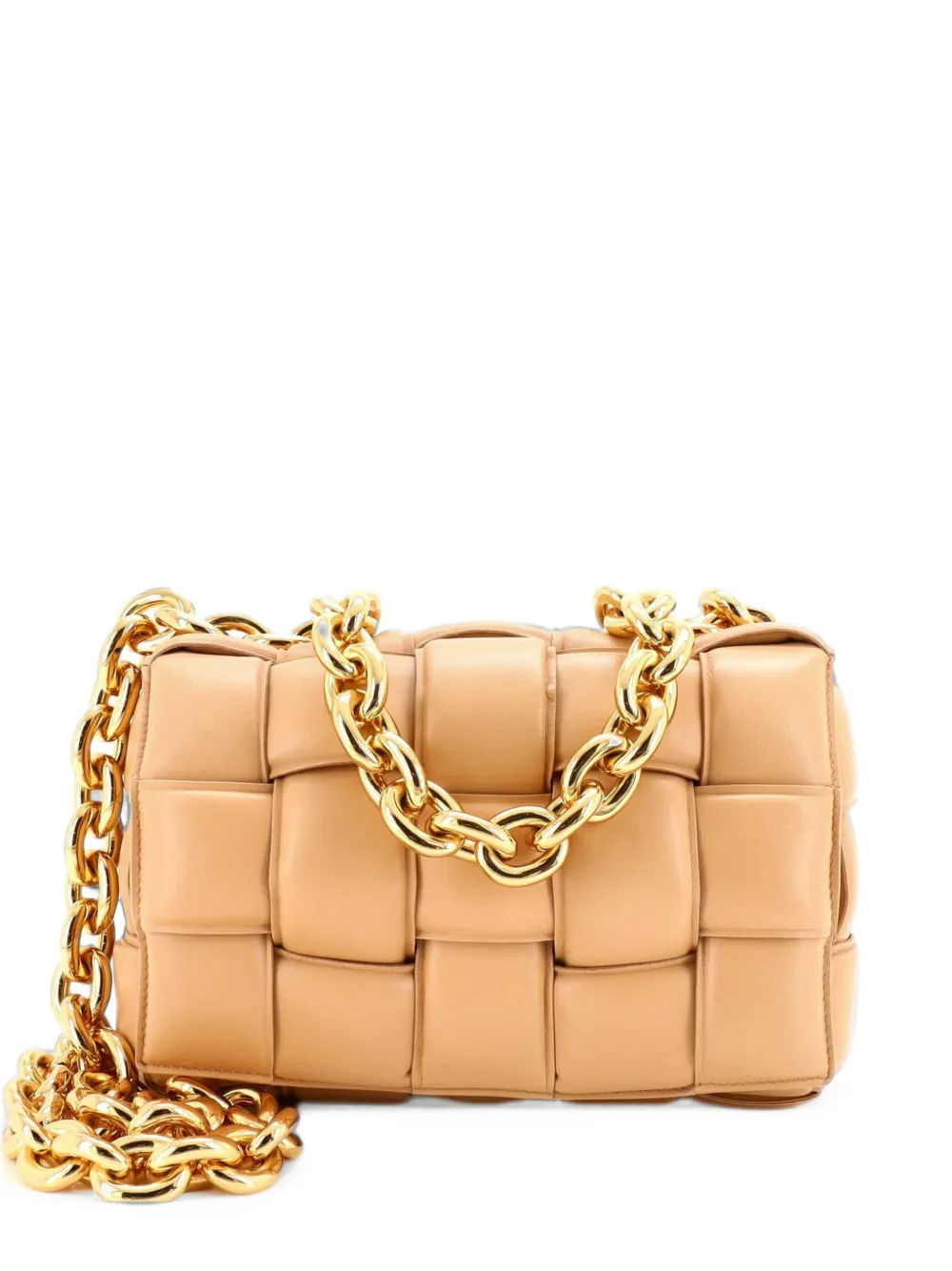 Bottega Veneta Pre-Owned Cassette Chain Padded Maxi Intrecciato Leather crossbody bag - Toni neutri