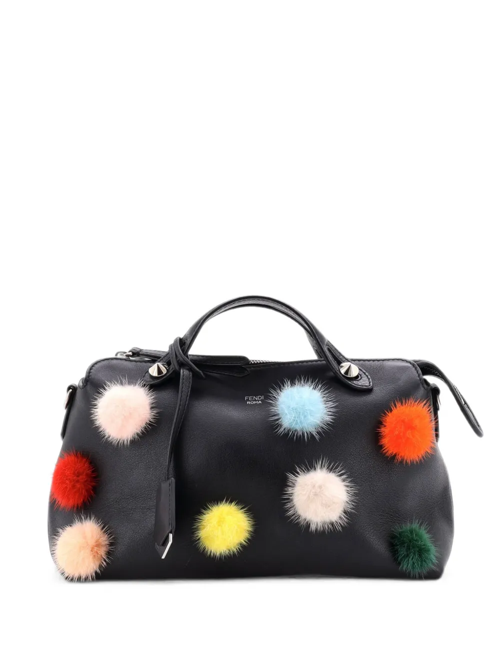 Fendi Pre-Owned By The Way Pom Pom Leather Small satchel - Nero